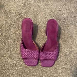 Jeffrey Campbell Melange Woven Slide Sandal, Lilac Purple, Size 7